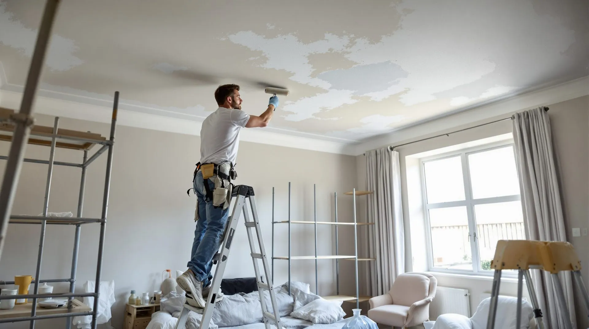 Peindre un plafond abimé : la méthode professionnelle pour un rendu parfait