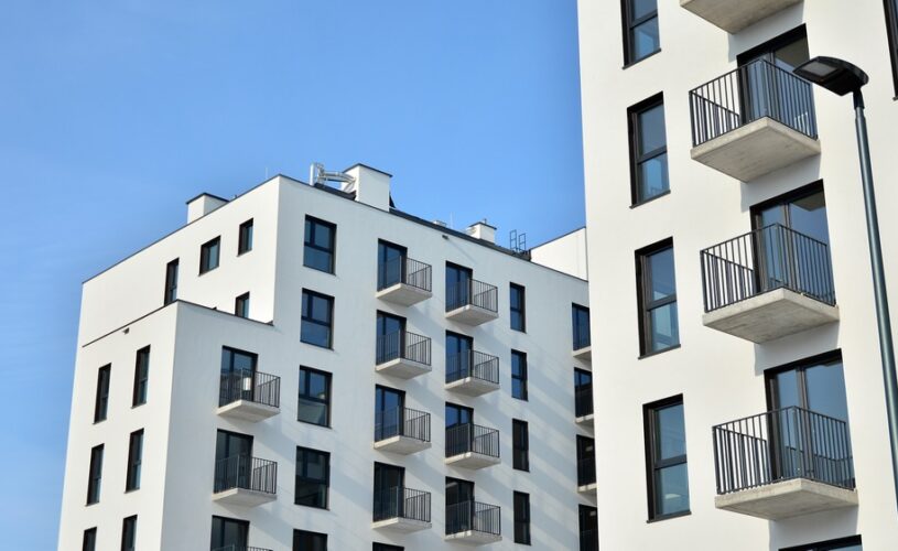 Modern,Apartment,Building,In,Sunny,Day.,Exterior,,Residential,House,Facade.