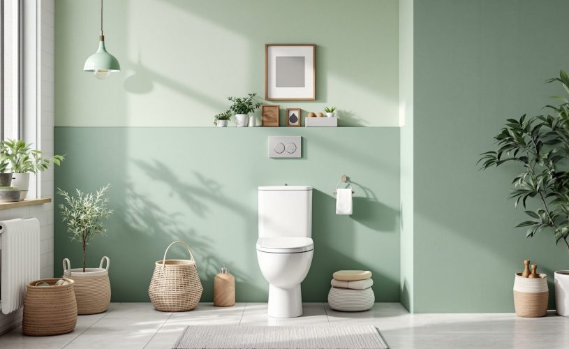 deco toilette vert d'eau