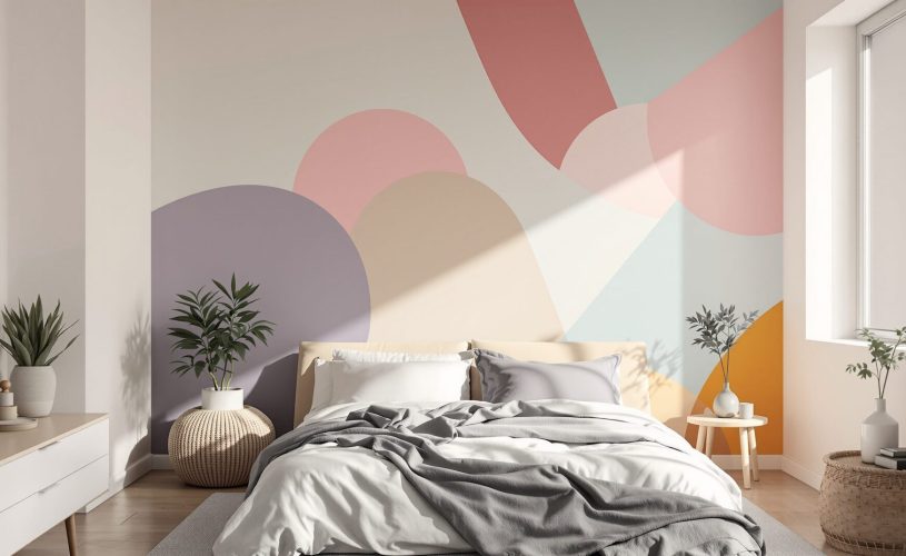 peinture géométrique chambre