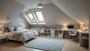 aménager petite chambre d'enfant sous pente de toit