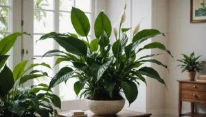 plante d’intérieur à fleurs blanches