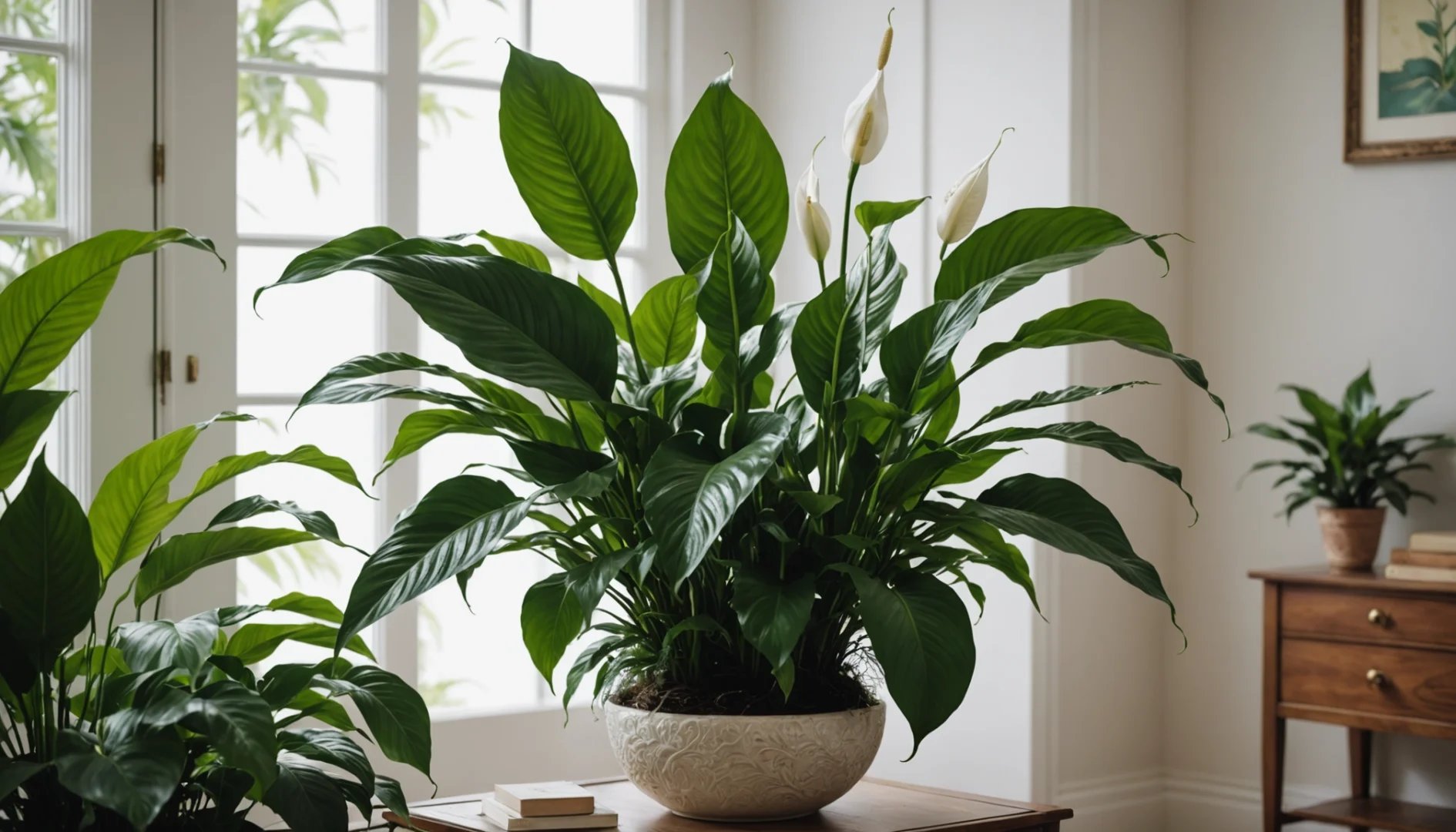 plante d’intérieur à fleurs blanches