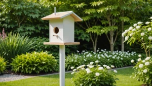 maison d’oiseau sur pied moderne