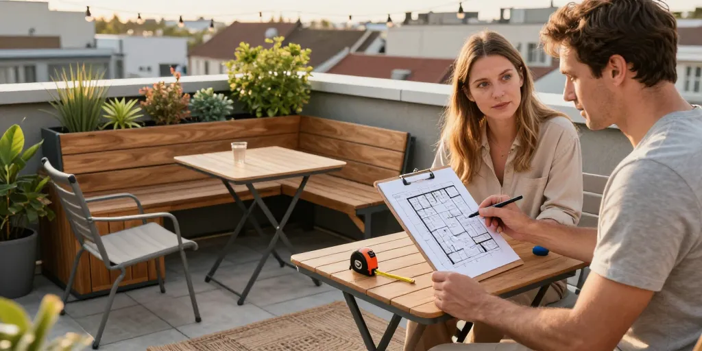 Aménager une terrasse 10m2 : le plan et 7 idées pratiques