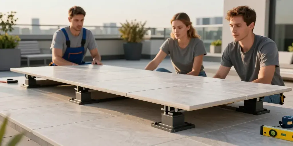 Carrelage sur plot : la solution moderne pour une terrasse durable