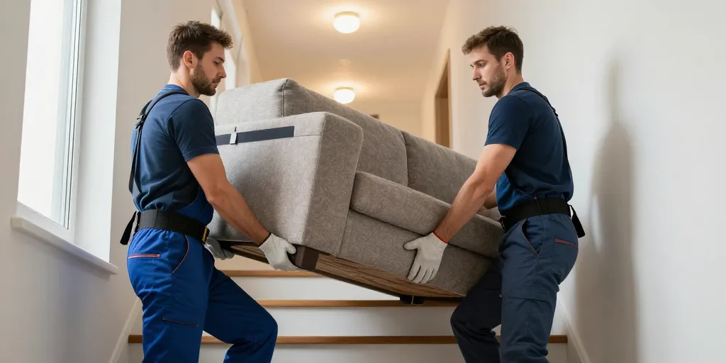 Comment monter une charge lourde dans un escalier : la méthode sûre