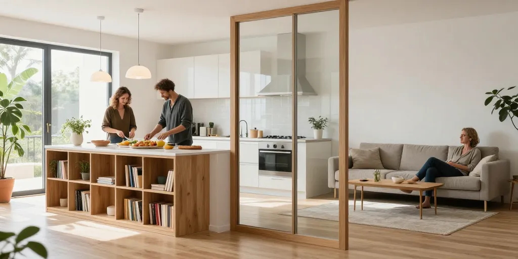 Déco salon cuisine : les 9 idées pour délimiter sans sacrifier la luminosité