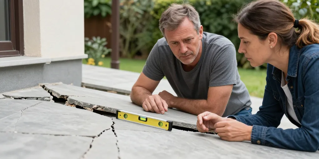 Terrasse qui s’affaisse : les 5 signes pour évaluer la gravité