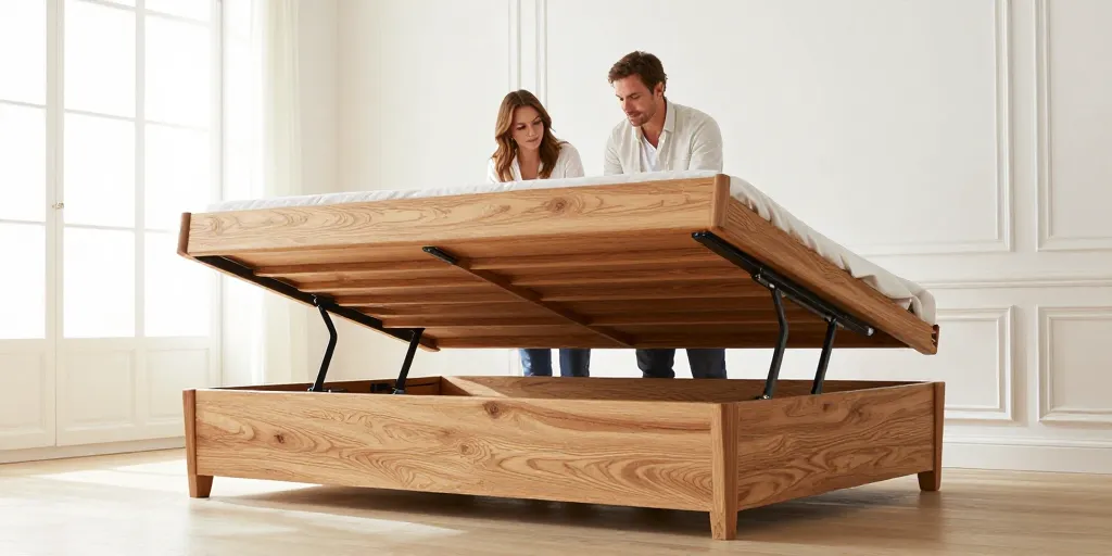 Le lit coffre en bois massif : quand l’artisanat français réinvente le rangement dans la chambre