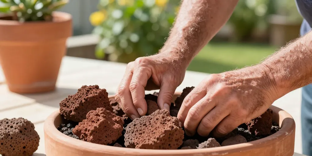 Pouzzolane : la roche volcanique est-elle efficace pour le drainage du jardin ?