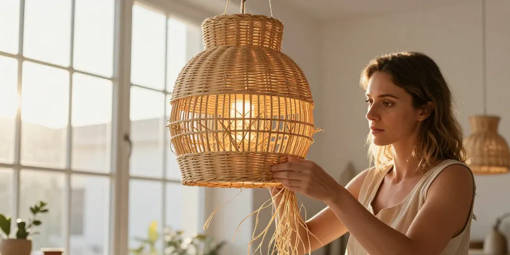 Quand le tressage devient lumière : le savoir-faire des luminaires en fibres naturelles