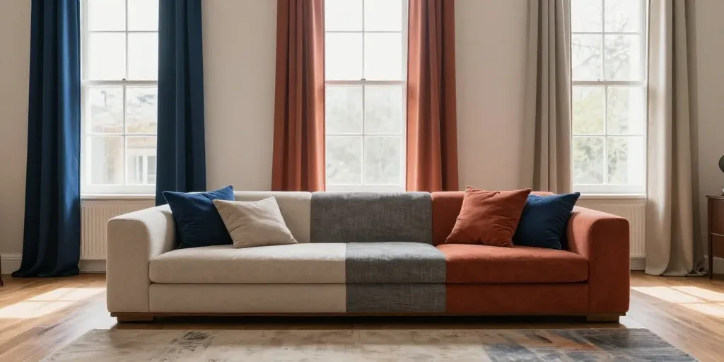 Oui, vous pouvez mettre des rideaux de différentes couleurs dans une même pièce : voici comment dépasser le dogme du total look