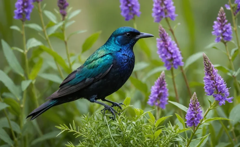 etourneau dans le jardin