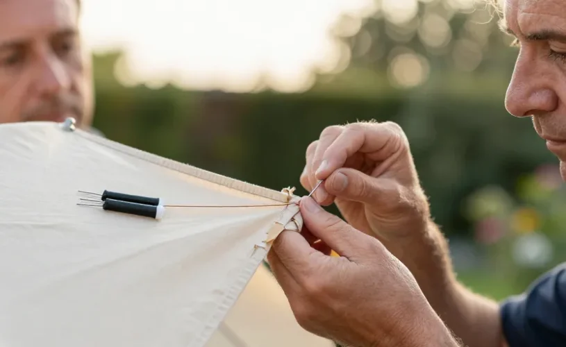 réparer toile parasol