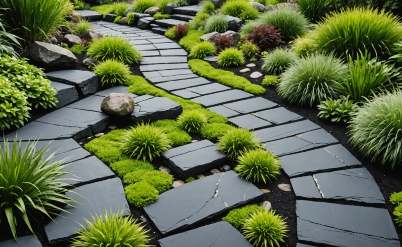 idee deco jardin avec ardoise