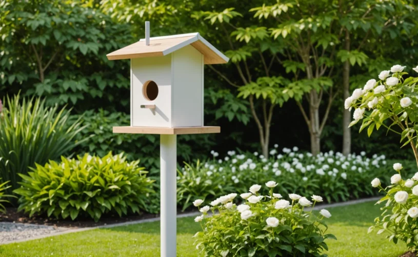 maison d’oiseau sur pied moderne